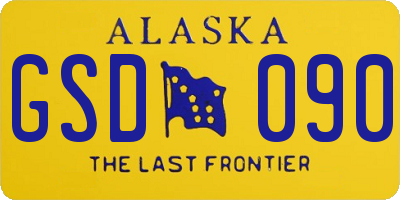 AK license plate GSD090
