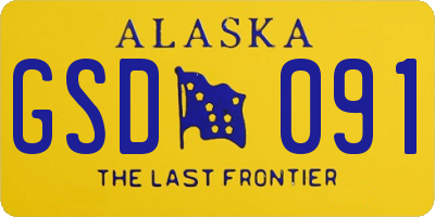 AK license plate GSD091