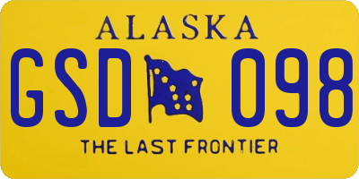 AK license plate GSD098