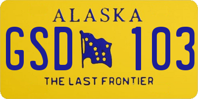 AK license plate GSD103