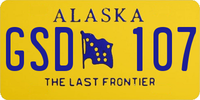 AK license plate GSD107