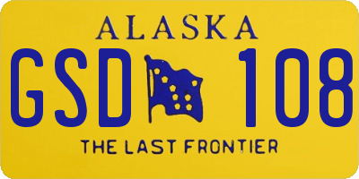 AK license plate GSD108