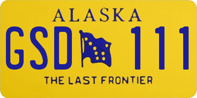 AK license plate GSD111