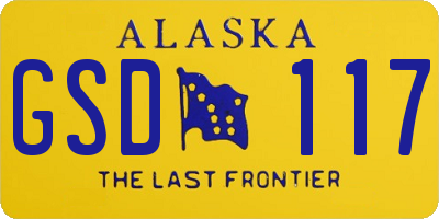 AK license plate GSD117
