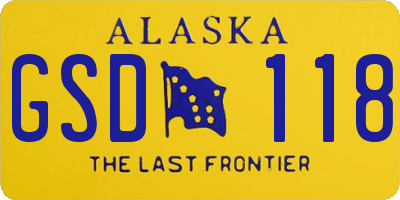 AK license plate GSD118