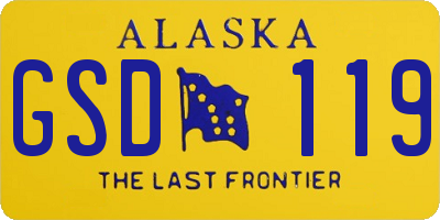 AK license plate GSD119