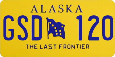 AK license plate GSD120