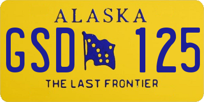 AK license plate GSD125