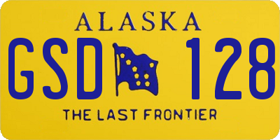 AK license plate GSD128