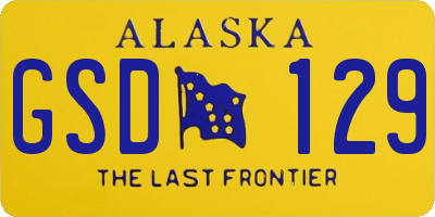 AK license plate GSD129