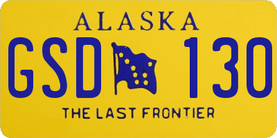 AK license plate GSD130