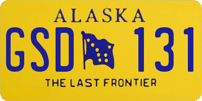 AK license plate GSD131