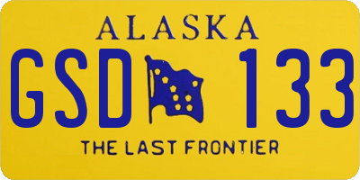 AK license plate GSD133