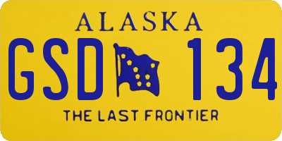 AK license plate GSD134