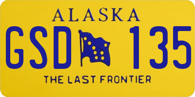 AK license plate GSD135