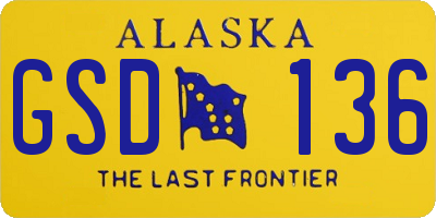 AK license plate GSD136