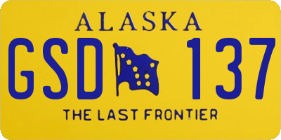 AK license plate GSD137