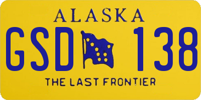 AK license plate GSD138