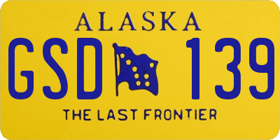 AK license plate GSD139