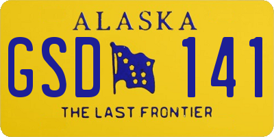 AK license plate GSD141