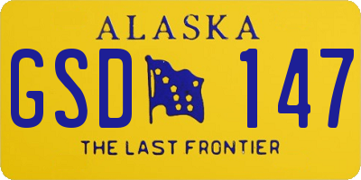 AK license plate GSD147