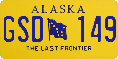 AK license plate GSD149