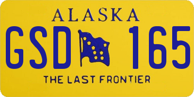 AK license plate GSD165