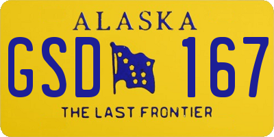 AK license plate GSD167