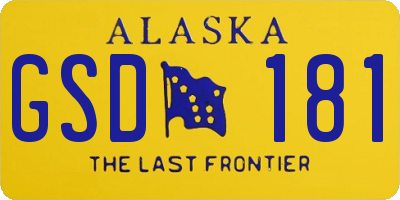 AK license plate GSD181