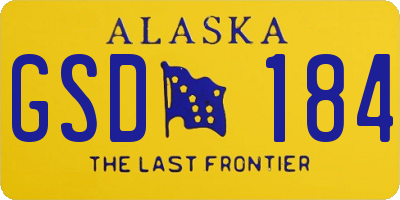 AK license plate GSD184