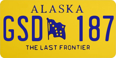 AK license plate GSD187