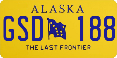 AK license plate GSD188