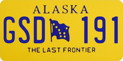 AK license plate GSD191