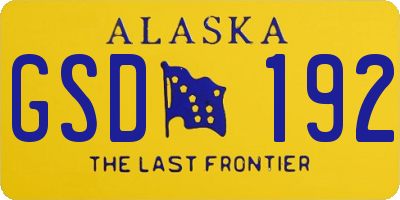 AK license plate GSD192