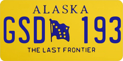 AK license plate GSD193
