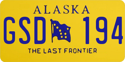 AK license plate GSD194