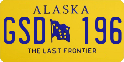 AK license plate GSD196