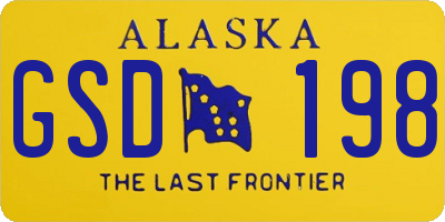 AK license plate GSD198