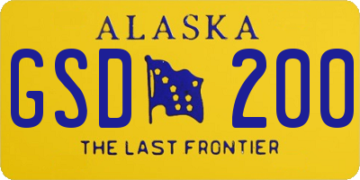 AK license plate GSD200