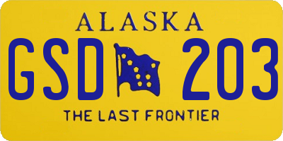 AK license plate GSD203