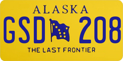 AK license plate GSD208