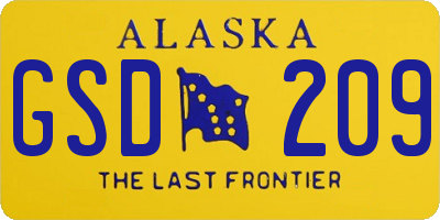 AK license plate GSD209