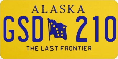AK license plate GSD210