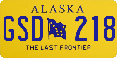 AK license plate GSD218