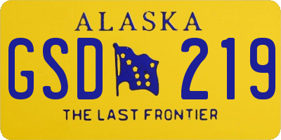 AK license plate GSD219