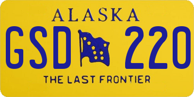 AK license plate GSD220
