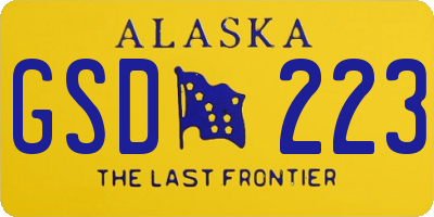 AK license plate GSD223