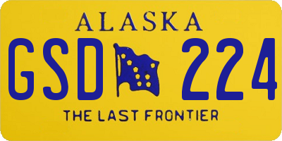 AK license plate GSD224
