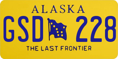 AK license plate GSD228