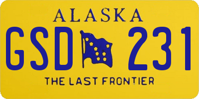 AK license plate GSD231